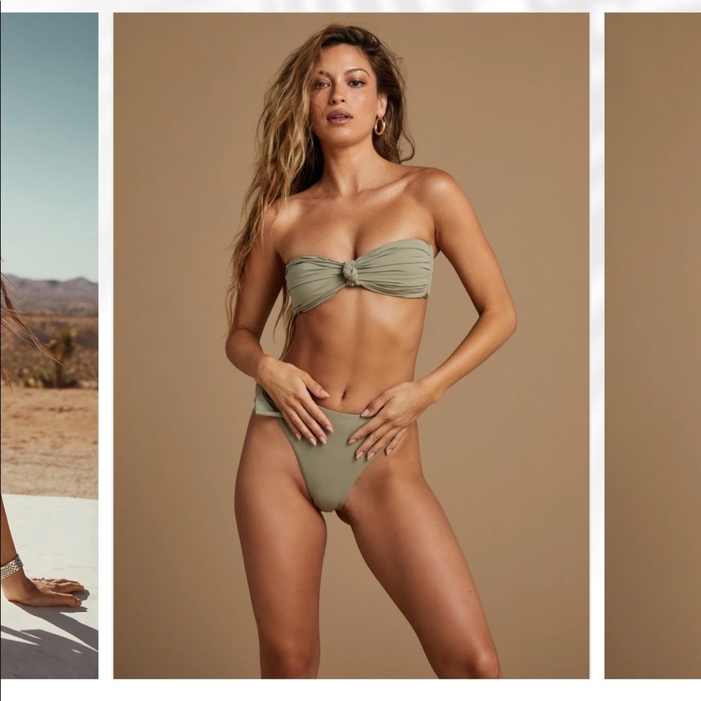 Tan + lines Hamptons Sage bikini top